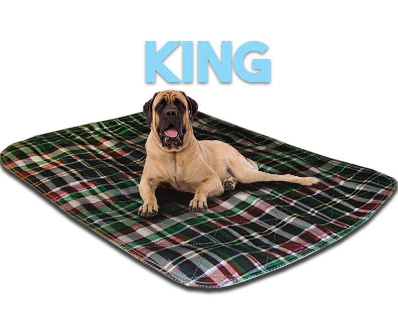 King (48"x72")* - Green Plaid - Washable Pee Pad