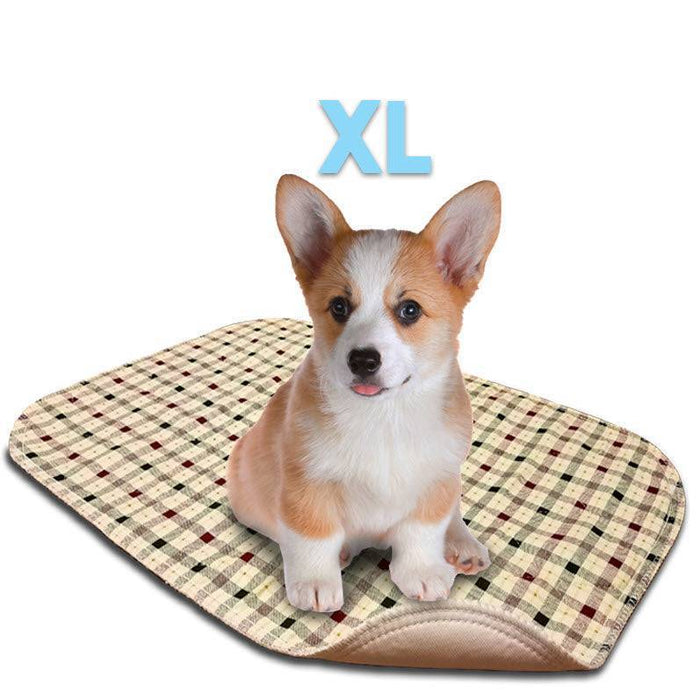 XL Long (24"x36")* - Tan Plaid - Washable Pee Pad