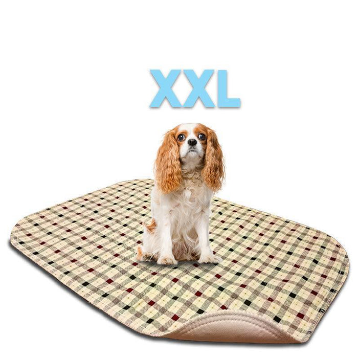 XXL (36"x36")* - Tan Plaid - Washable Pee Pad