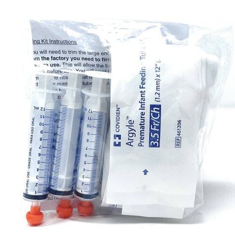 Image of 3.5Fr Puppy Kitten Small Animal Clear Tube Feeding Kit - 3 Part