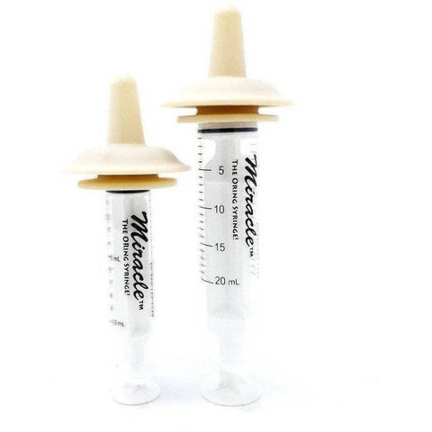 Image of Large Miracle Nipple Puppy-Raccoon Pkg-2 - Includes 1 - 10 ml & 1 - 20 ml Oring Syringe - Lifeline Pet Supplies