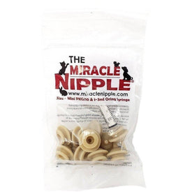 Mini Miracle Nipple pkg-10 - Includes 1- 3ml Oring Syringe - Lifeline Pet Supplies