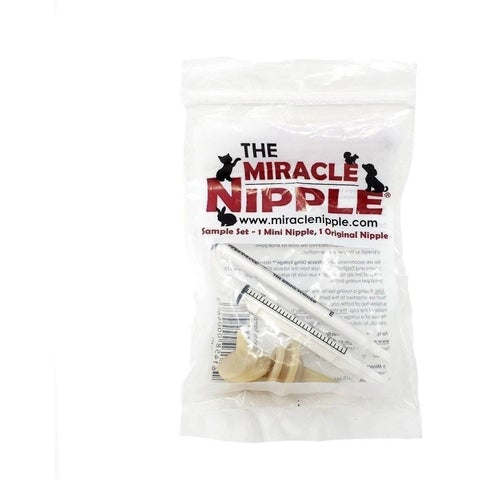 Image of Original and Mini Miracle Nipple Sample Set - Includes 1 - 1ml & 1 - 3ml Oring Syringe - Lifeline Pet Supplies
